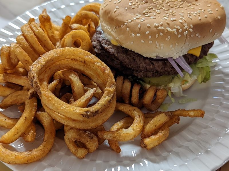 Mom's Old Fashion Burgers food